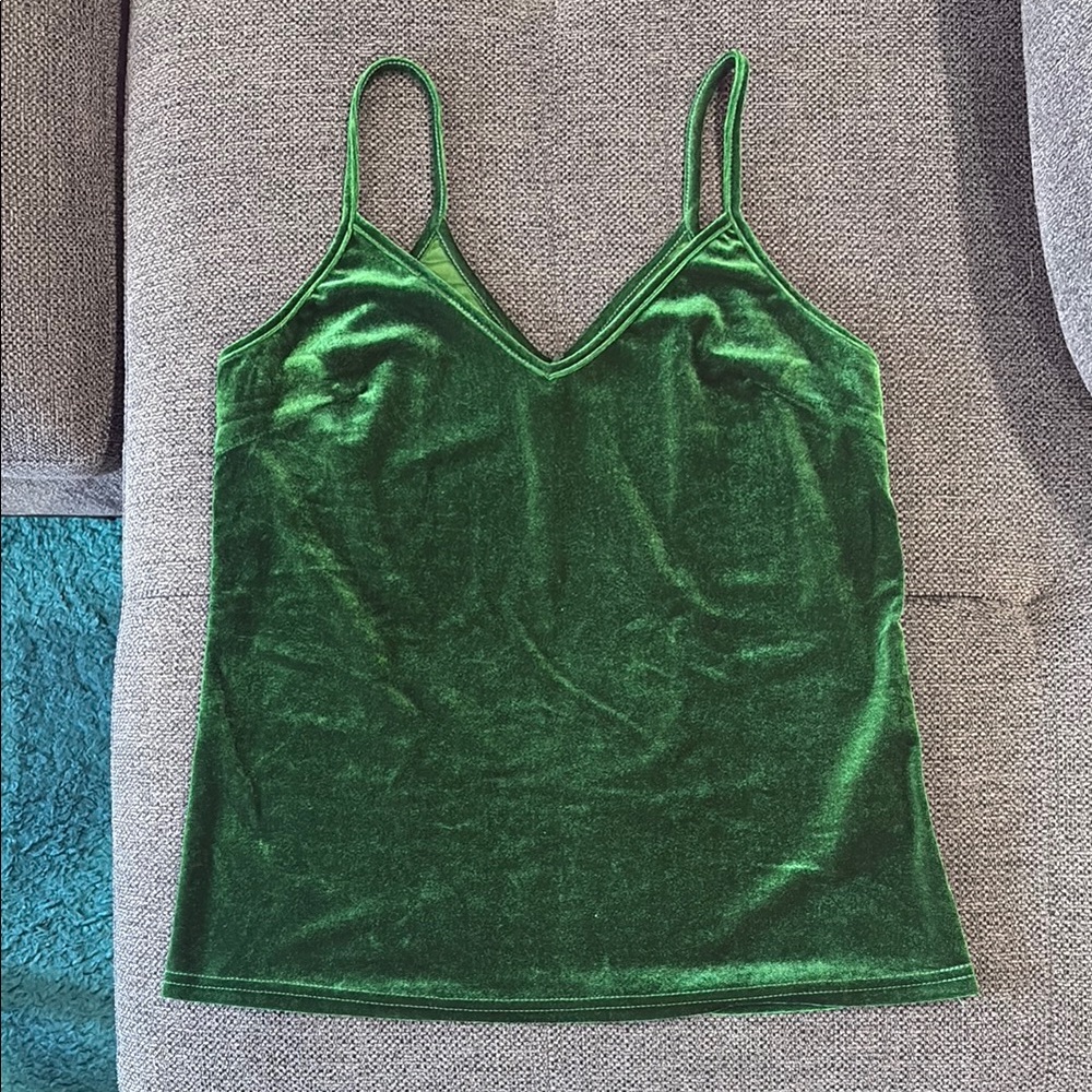 Green Velvet Tank Top Size Small